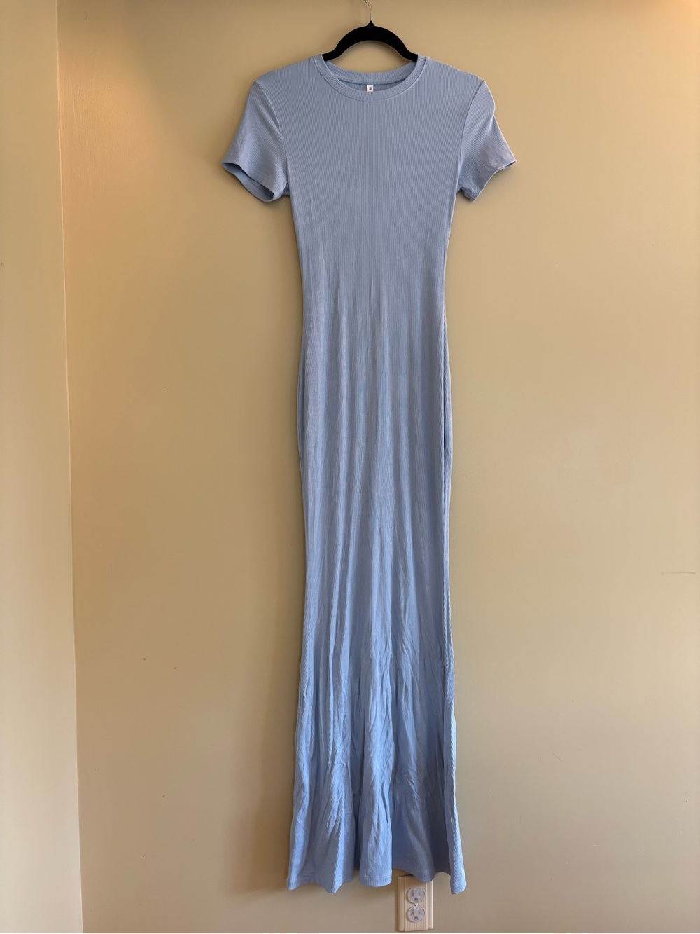 ReoRia Light Blue Short Sleeve Maxi Dress
